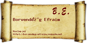 Borvendég Efraim névjegykártya